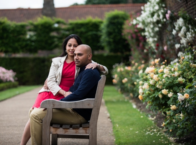 London Hampton Court Garden Engagement shoot