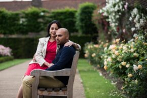 London Hampton Court Garden Engagement shoot